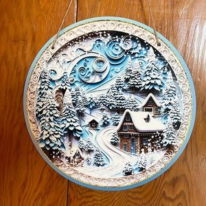 Winter wonderland wooden wall hanging, 11.75”, NWOT